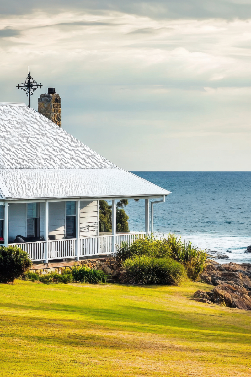 Central Coast home exterior near the coastline — highlighting local humidity risks for indoor mould growth.