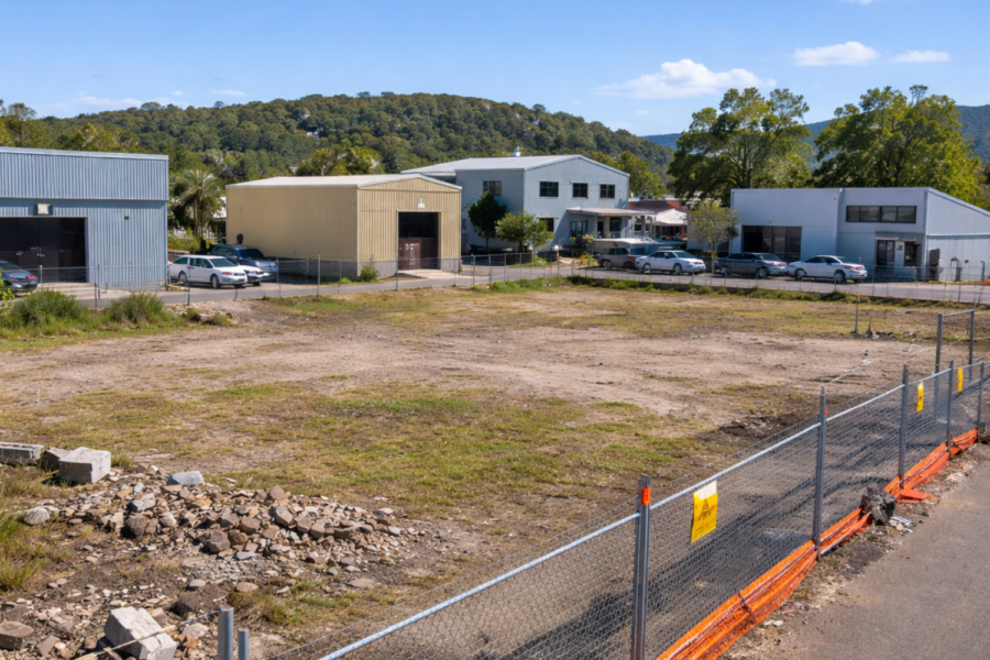 Vacant development site on the Central Coast showing surrounding land uses, a common trigger for contaminated land assessment during DA review.